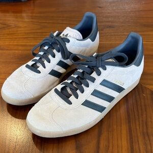 Adidas Cream and Blue Gazelle Sneakers